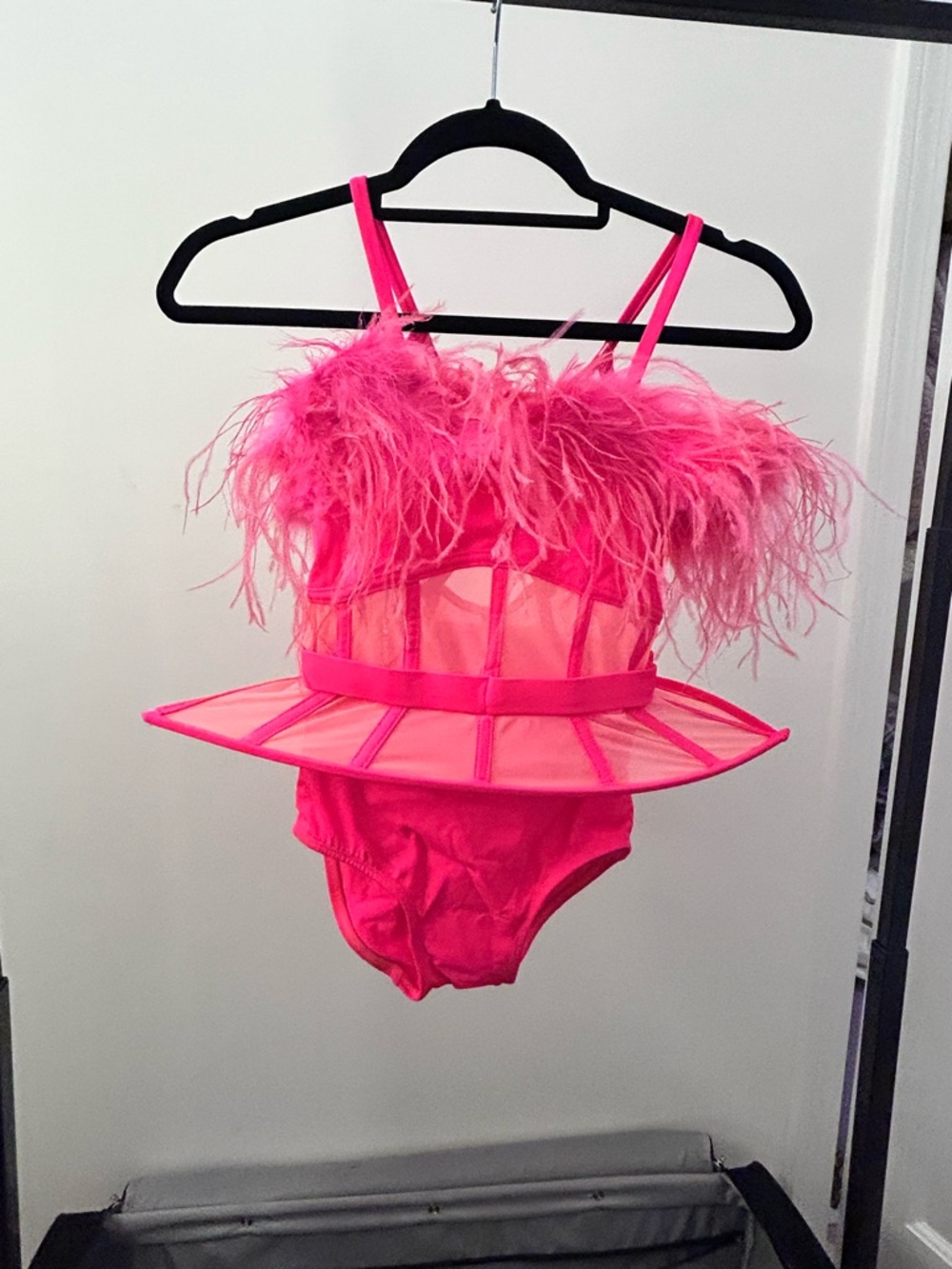 Revolution Hot Pink Feather Trim Dance Costume
